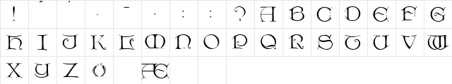Lurking 1 Regular  glyph index
