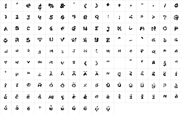 Area 51 UFO Apocalypse Regular  glyph index