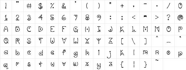 PC EightBall Regular  glyph index