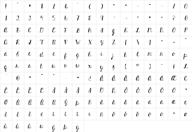 KG Hard Candy Solid Regular  glyph index