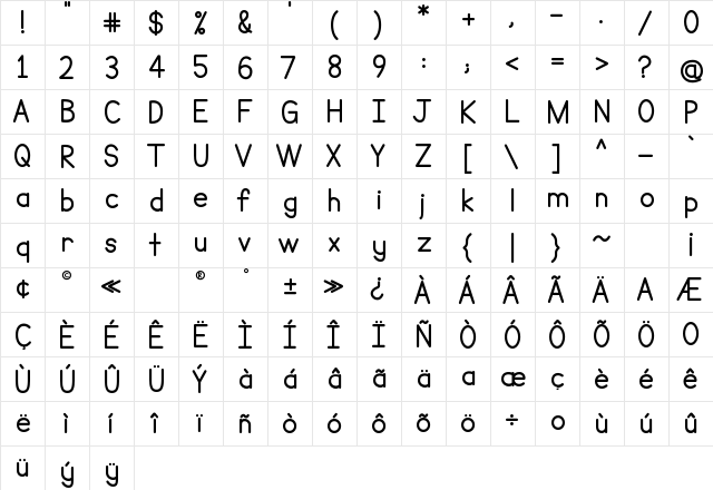 Nilam Extra Bold Regular  glyph index