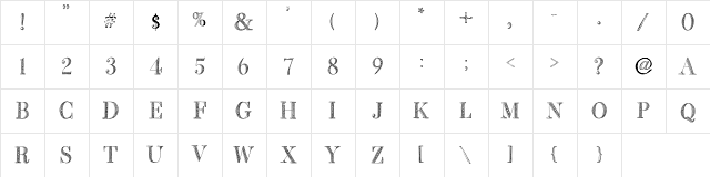 BB Petie Boy Medium  glyph index