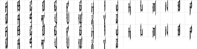 Sinthetic Regular  glyph index
