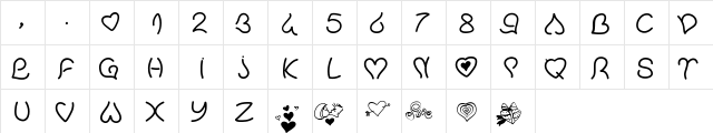PWValentineLove Medium  glyph index
