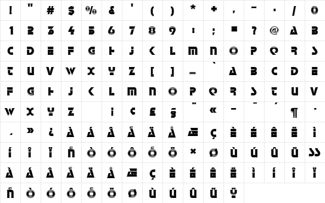 StopDIn1 Regular  glyph index