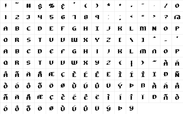Gesture BRK Normal  glyph index