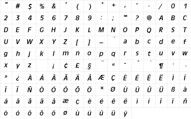 AntiqueOliTRegItaRo1 Regular  glyph index