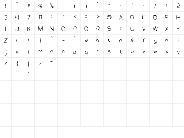 IVORY CULTURE Regular  glyph index