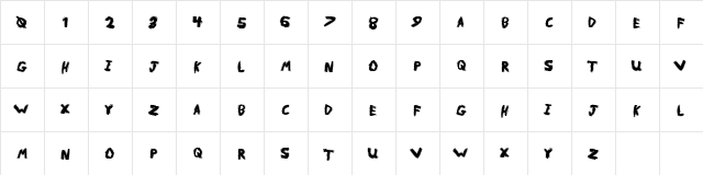 MetalReason Regular  glyph index