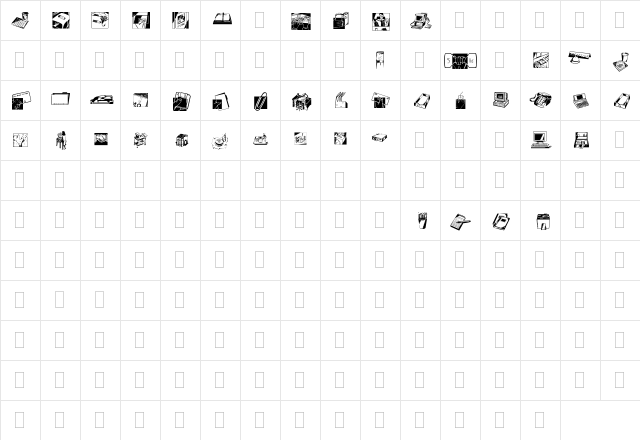 DF Industrials Regular  glyph index