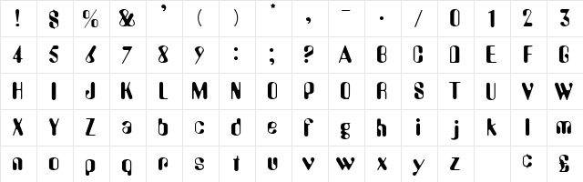 Perkle Display SSi Regular  glyph index