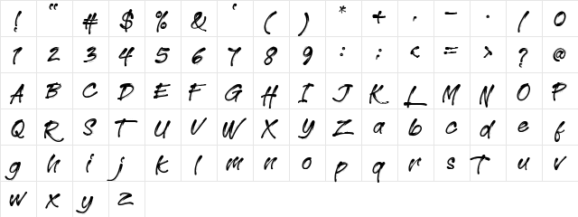 Roman Morrissey DEMO Roman Morrissey DEMO  glyph index
