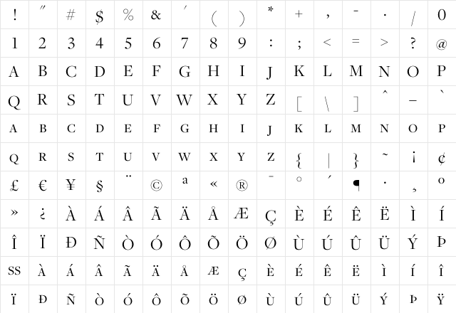 Freight Disp Book SC  glyph index
