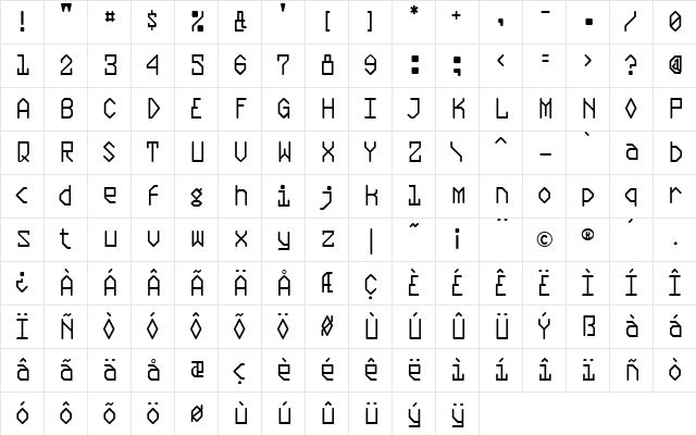 Plasmatic Regular  glyph index