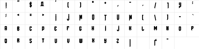 AmazDooMLeft2 Regular  glyph index