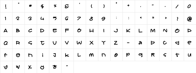 DEAR Daddy PERSONAL USE Regular  glyph index