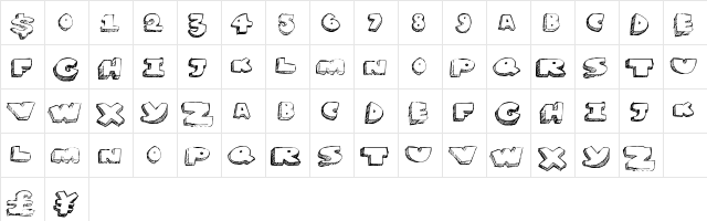 GrapeSoda Regular  glyph index