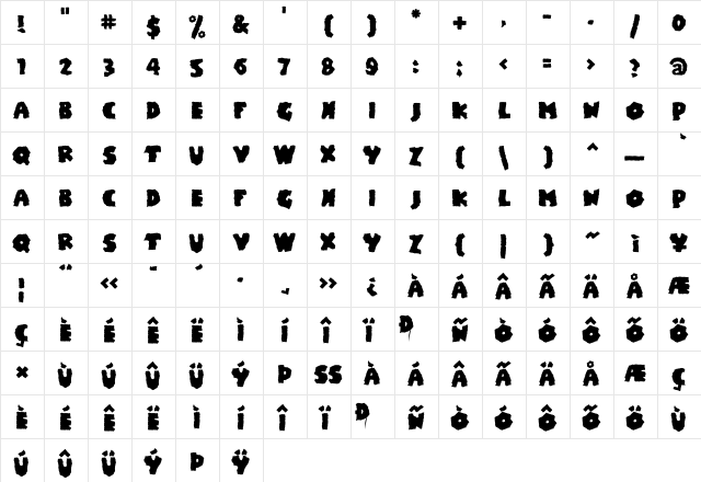 LTCerny Regular  glyph index