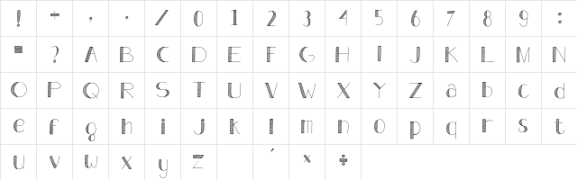 Analeigh Demo Regular  glyph index