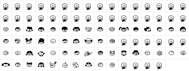 Ammu Regular  glyph index