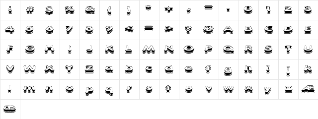 Xtrusion BRK Regular  glyph index