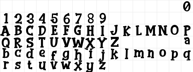 The Bomb Regular  glyph index