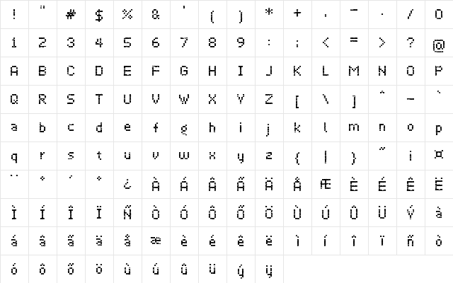 Virus43 Regular  glyph index