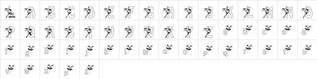 KGBALLET Regular  glyph index