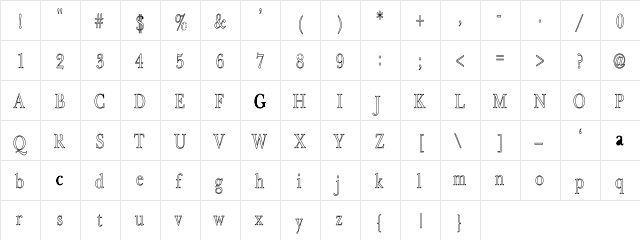NewBaskerville-HC Regular  glyph index