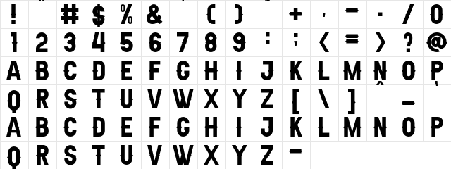 Aldivaro Demo Regular  glyph index