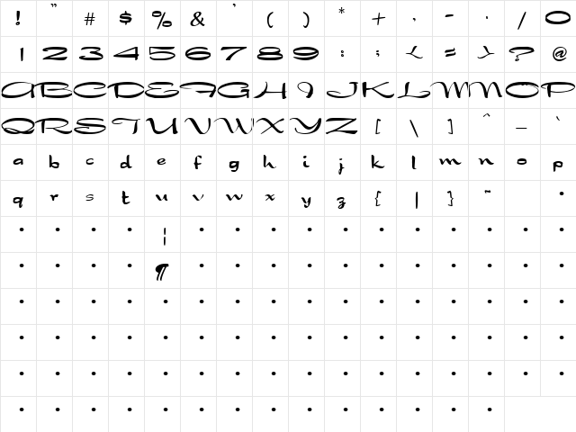 QTArabian Regular  glyph index