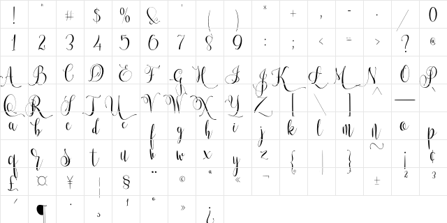 Lets get crazy Regular  glyph index