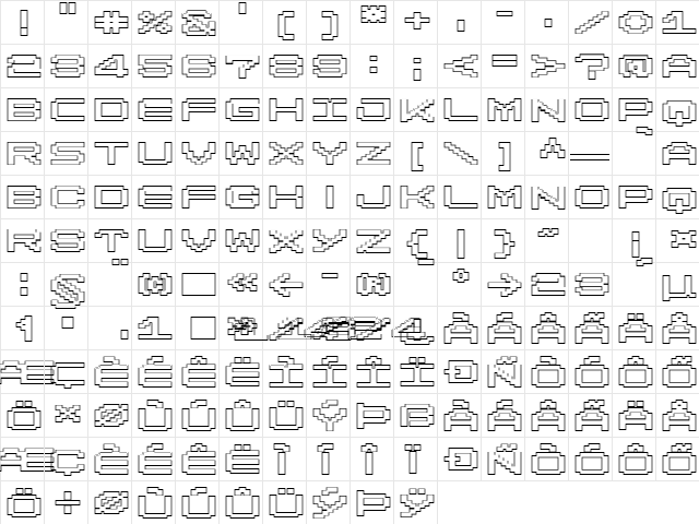 LomoWallOutline LT Std 55 Regular  glyph index