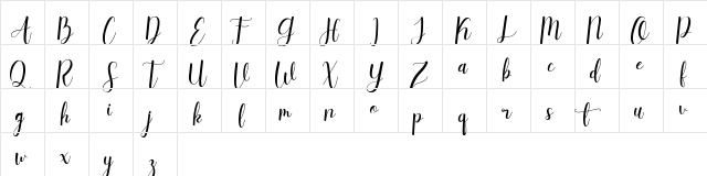 Daydream Regular  glyph index