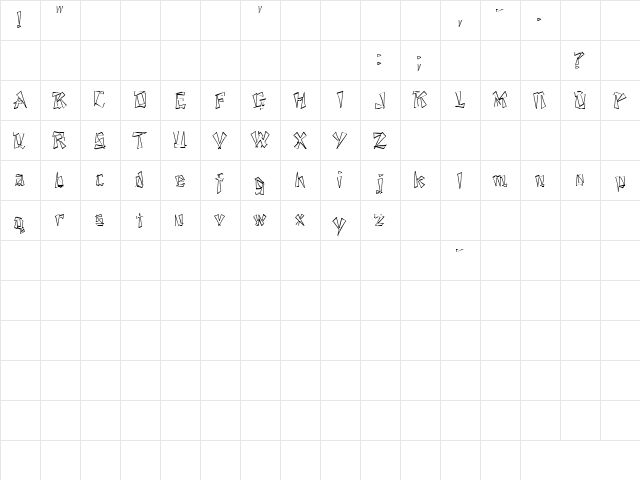 Red House 1 Regular  glyph index