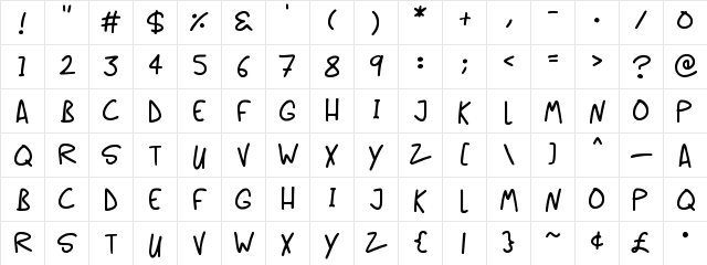 Casual Caps Regular  glyph index