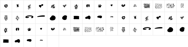 Oh My Baby Extra Regular  glyph index