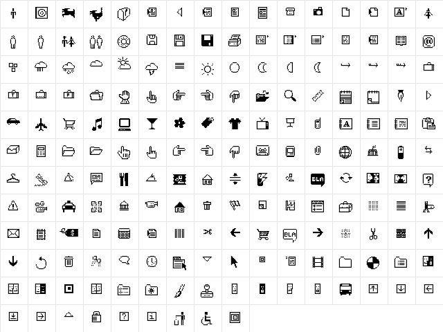 CD-Icons Regular  glyph index