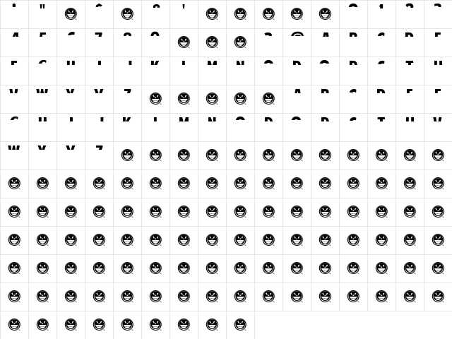 American Purpose STRIPE 1 Regular  glyph index