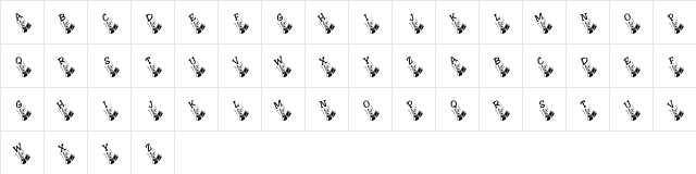 KR Jack In The Box Regular  glyph index