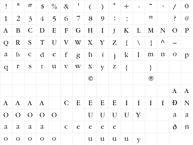 TwyliteZone Book  glyph index