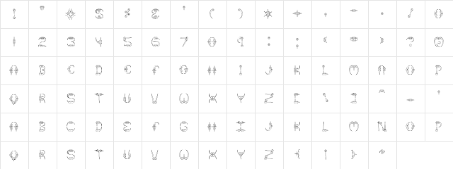 CLAW 2 BRK Regular  glyph index