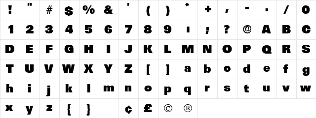 Mercat Display SSi Regular  glyph index