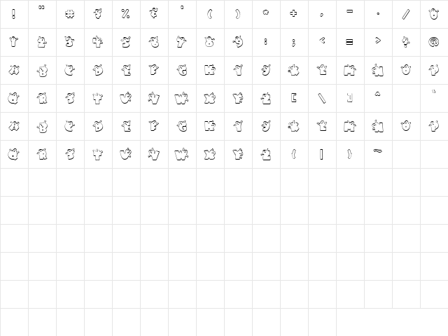 LD Ghouls Regular  glyph index