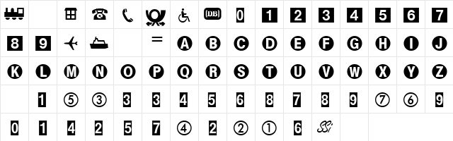 Format Pi One SSi Regular  glyph index