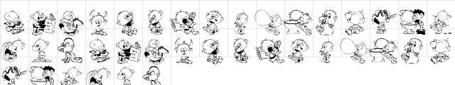 DT Janis & Jeffs Happy Daze Regular  glyph index