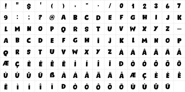 Reality Check DEMO Regular  glyph index