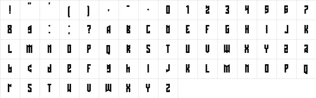 Schwachsinn Regular  glyph index
