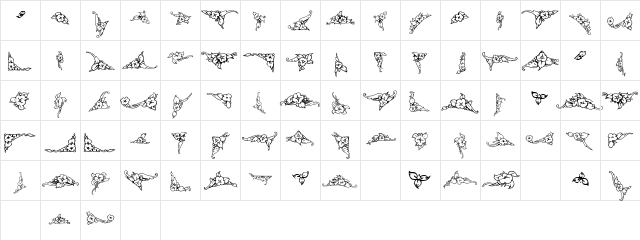 Vintage Regular  glyph index