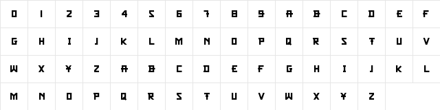 CF Samurai Bob Regular  glyph index